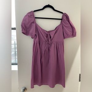 Ciao Lucia Ischia purple short sleeved tie front dress